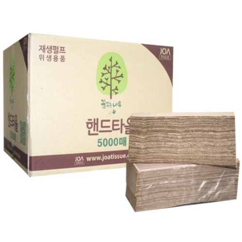 조아티슈 꿈꾸는나무 핸드타월 갈색 재생지