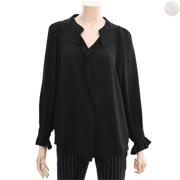 더아이잗 여성 소매프릴 블라우스_IL3N0BL78