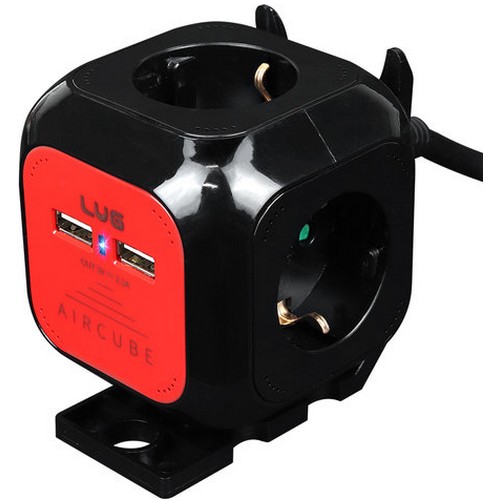 러그박스  에어큐브 4구 16A USB 연장선 이지콕 멀티탭