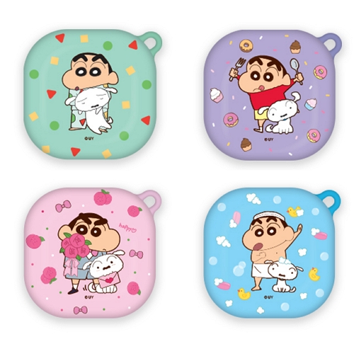 코쿼드  갤럭시 버즈 프로/라이브 짱구와 흰둥이 하드젤리 케이스