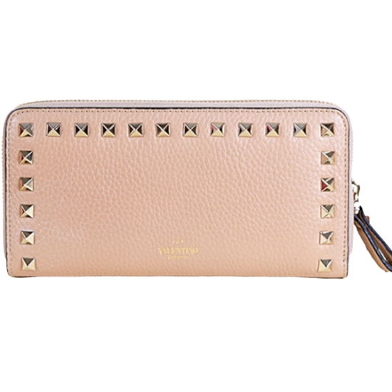 발렌티노 품   장지갑 QW1P0645VSH 634 샌드베이지 금장 락스터드 네츄럴레더패턴