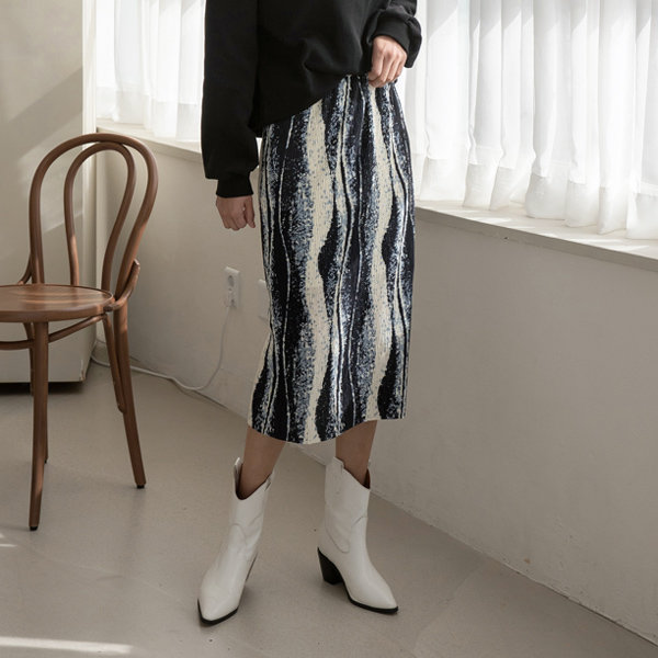 나인 SK-4335 실키 링클 밴딩 스커트