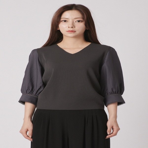 BCBG B1M4K413 ECOVELY우븐패치 풀오버