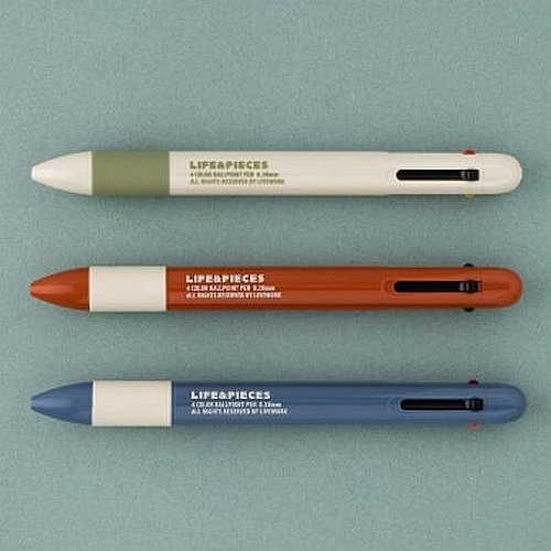 라이브워크  LIFE & PIECES 4색 볼펜 0.38mm