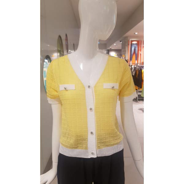 나인스텝 배색 단추 가디건 N21NW1210R