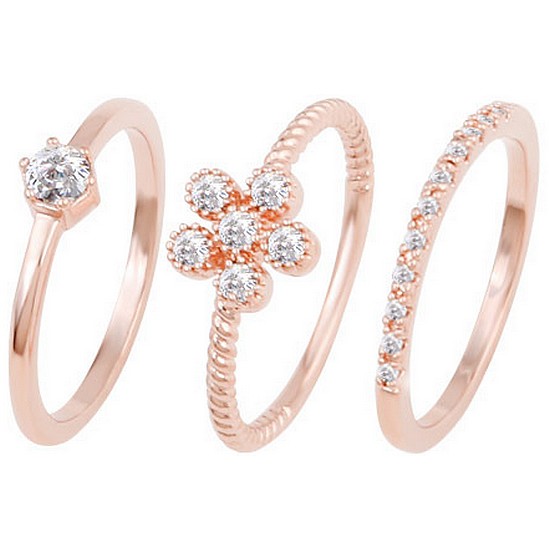 프린세스  JR110 08호  미니아트   갑  레이어드 반지 3종 세트