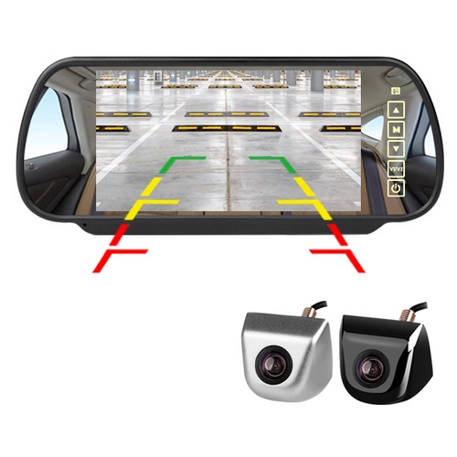 아이카  7인치 룸미러 모니터 + 후방카메라 크롬 세트