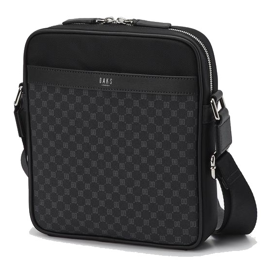 닥스 남성 블랙 패턴배색 크로스백_DBBA1F468BK
