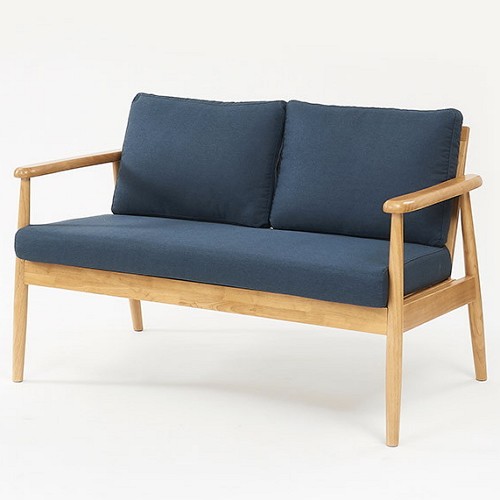 다오름 나다운 고무나무 원목 패브릭 소파 2인용