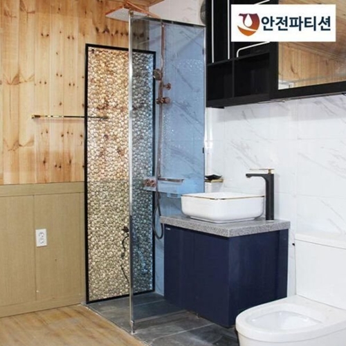 에코그린  AS310 블루 강화유리 안전파티션 600