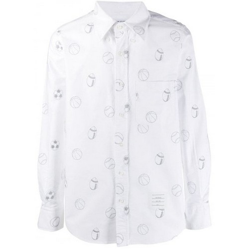 톰브라운 멀티볼 자수 롱 셔츠 화이트_MWL272A 05035 100