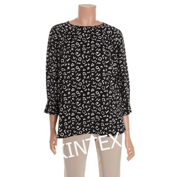 트리아나 AH2BA07 글자나염칠부소매블라우스