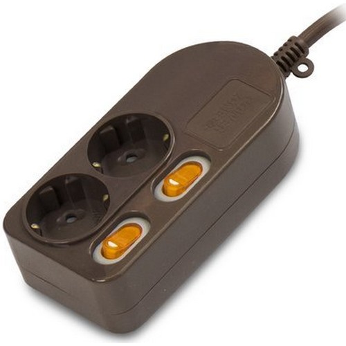 천하지엘씨 파워존 2구 16A 개별스위치 멀티탭 브라운
