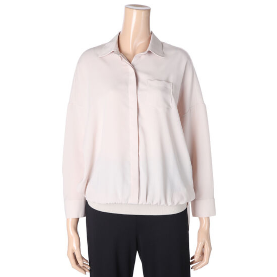 트리아나 여성 봄 밑단 밴딩 절개  블라우스 2컬러  AH1BA01