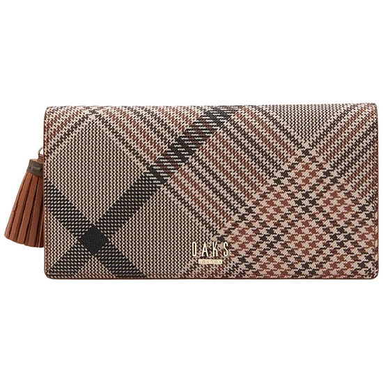 닥스 여성 브라운 체크패턴 타슬 포인트 2단 장지갑_DCWA1F322W2