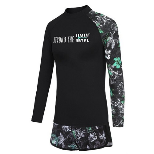 레노마  여성 비치 언밸런스 플라워 래쉬가드 세트 LS19993BC