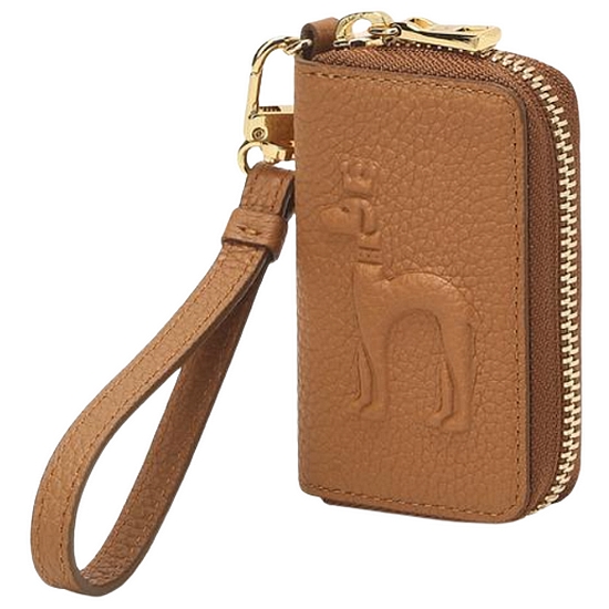 헤지스 브라운 가죽 엠보 퍼피 로고 키홀더 HIHO1F255W2