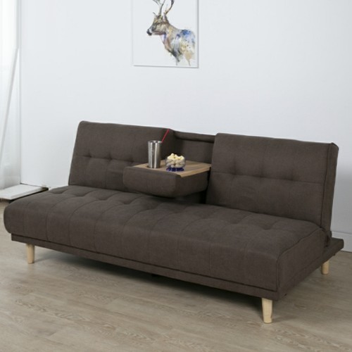 에보니아 맥심 컵홀더 패브릭 소파베드 3인용