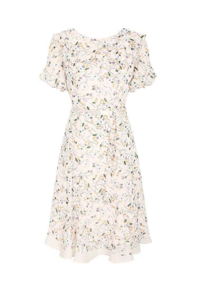 JJ지고트 잔꽃 프린트 쉬폰 퍼프 원피스 GL6M0OPW8