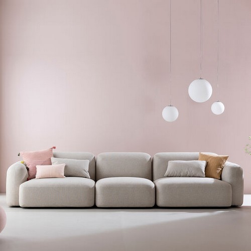 리바트 온드 와이드형 패브릭 소파 4인용