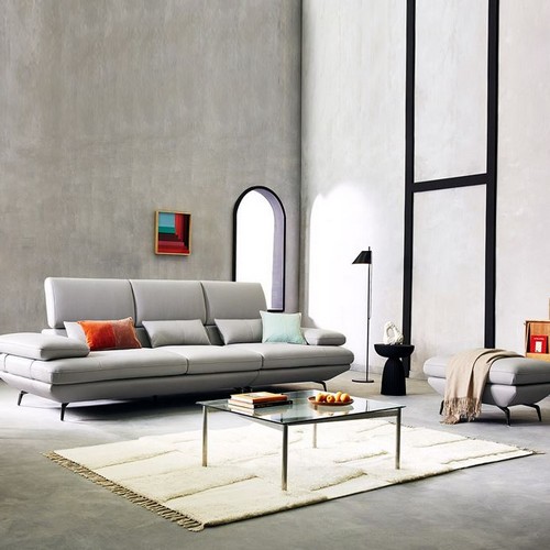 자코모 비안나 하이 기능성 슈렁큰 천연가죽 소파 4인용