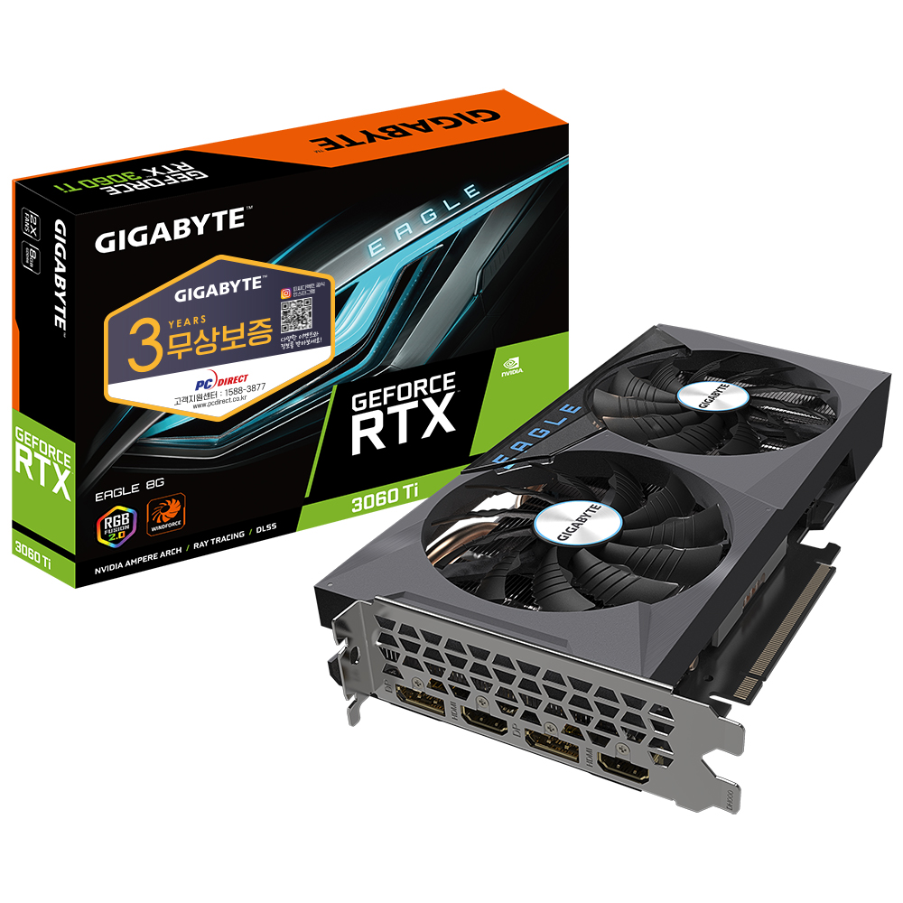 GIGABYTE  지포스 RTX 3060 Ti EAGLE V2 D6 8GB 피씨디렉트