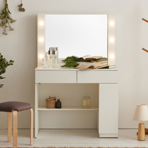 보니애가구  LED 루나 헐리우드 전구형 화장대 900