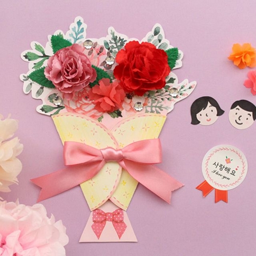 도토리클래스  꽃다발 카드 만들기