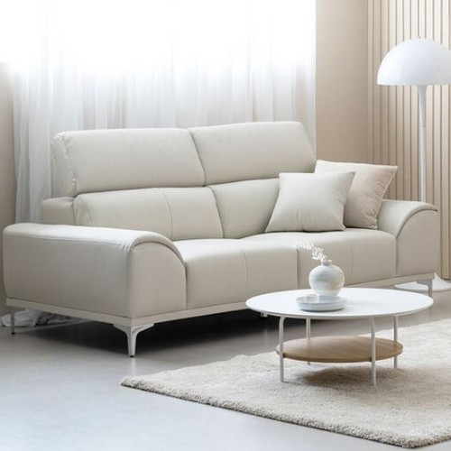 레이디가구 비비드 천연통가죽 소파 3인용