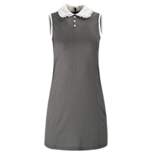 헤일리  프릴 카라 민소매 원피스 HU-KD1005BK