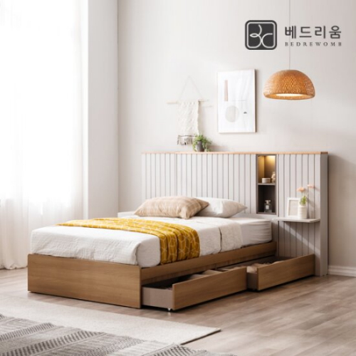 베드리움 리디아 원목 LED침대 SS+패널2개