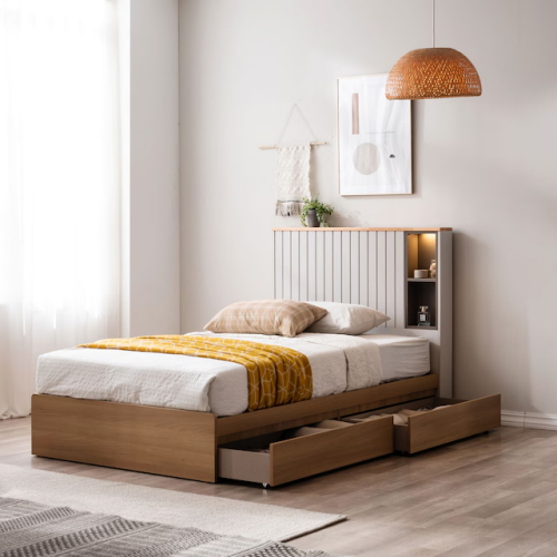 베드리움 리디아 원목 LED침대 SS