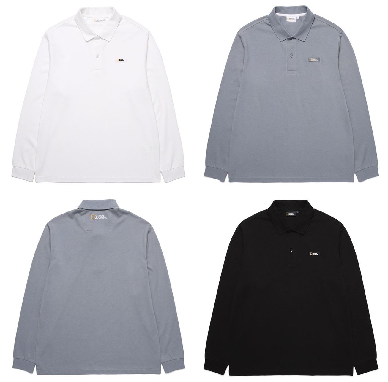 내셔널지오그래픽 라운드 긴팔 피케 티셔츠 N203MPL010