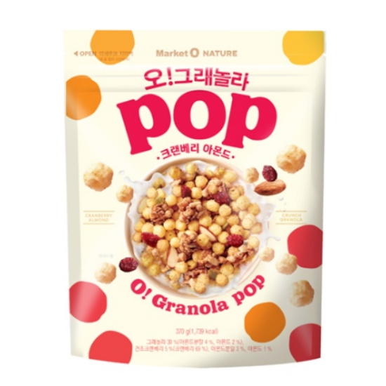 오리온 마켓오 오그래놀라팝 크랜베리 아몬드 370g