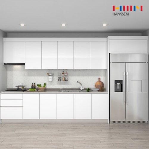 한샘  프리셰 슬림 ㅡ자+냉장고장+전기쿡탑