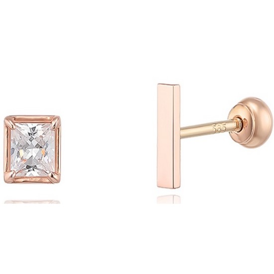 이랜드  로이드 데일리 사각큐빅 스퀘어 피어싱 세트 LPTL1067T