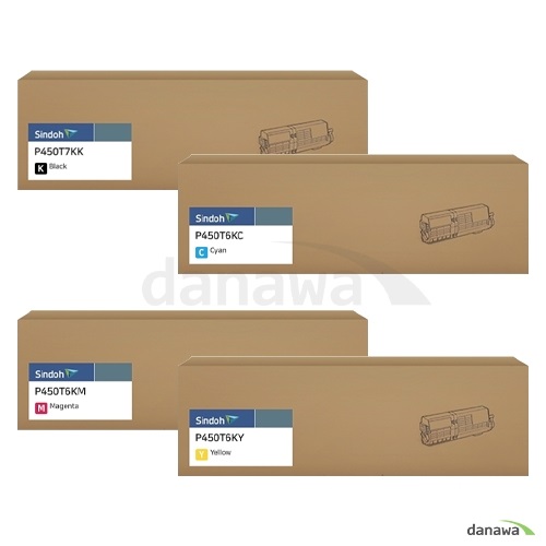 신도리코  정품 P450T7KK, P450T6KC, P450T6KM, P450T6KY 4색 세트