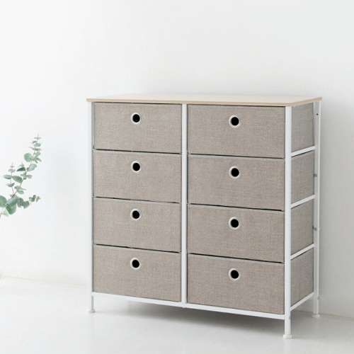 마켓비 NOVEN 4단 8칸 패브릭 서랍장 800