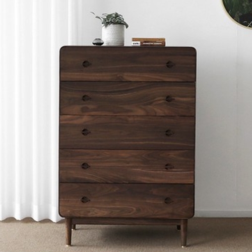 베이직가구 헤리티지월넛 G형 5단 서랍장 800