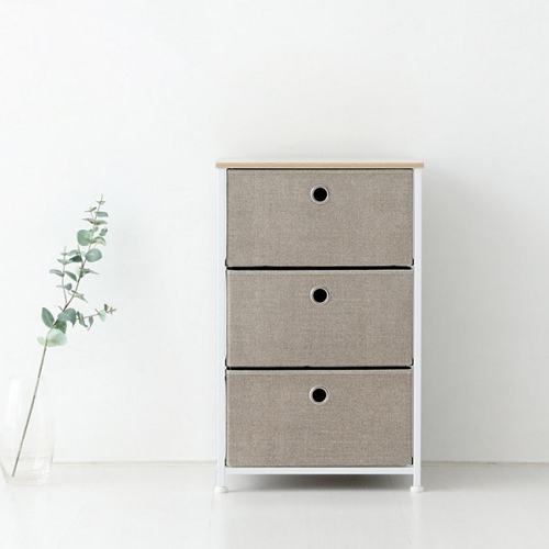 마켓비 NOVEN 3단 패브릭 서랍장 450