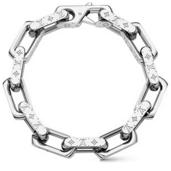 루이비통 수비르 버질아블로 모노그램 체인 실버 팔찌 M00309