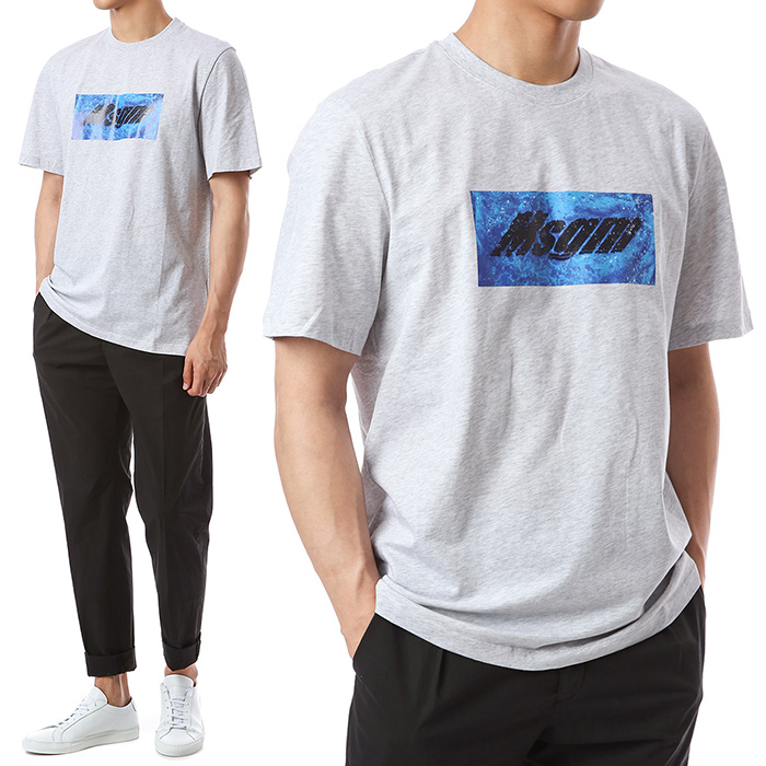 MSGM 시그니처 로고 스퀘어워터풀 티2840MM230 207098 01 2840MM23020709