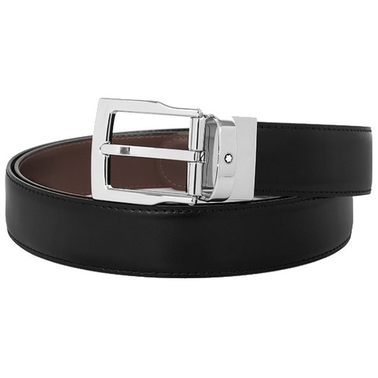 몽블랑 128138 팔라듐 스퀘어 핀버클 벨트 블랙
