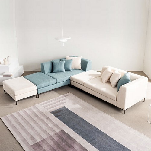 쉐우드가구 셀린 코너 에코힐텍스 패브릭 소파 6인용