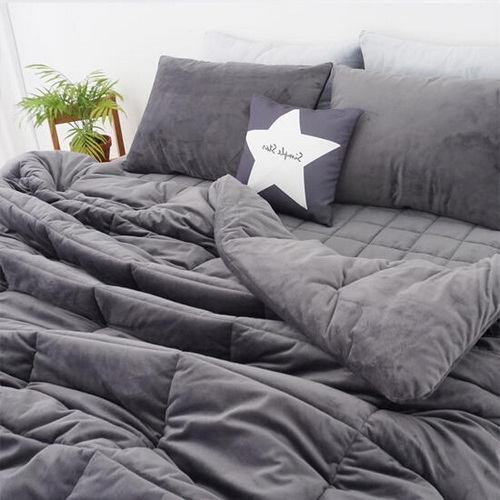 바숨 포근한 겨울 극세사 차렵이불+베개커버 세트