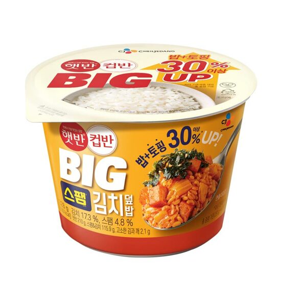 CJ제일제당  햇반 컵반 BIG 스팸김치덮밥 328g