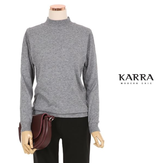 카라 여성 베이직 반목 니트_KL1WKN011C