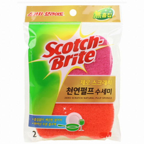3M 스카치브라이트 제로스크래치 천연펄프 수세미