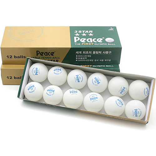 평화산업 피스 초보자용 3성 탁구공 12개