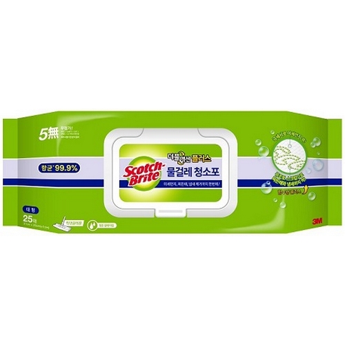 3M 스카치브라이트 물걸레 청소포 더블액션 플러스 대형 25매